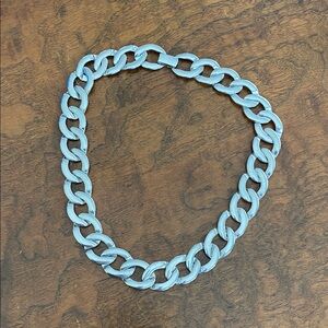 Vintage Napier Chunky Chain Choker Necklace Silver Chrome